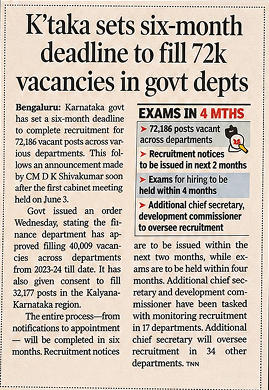 Newspaper clipping about government vacancy announcement